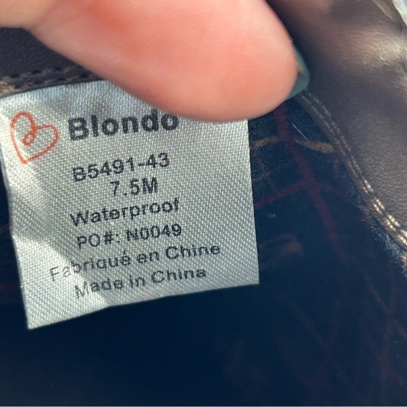 Blondo Brown Olive Green Waterproof Leather Heeled Ankle Boots Size 7.5 - Picture 12 of 13